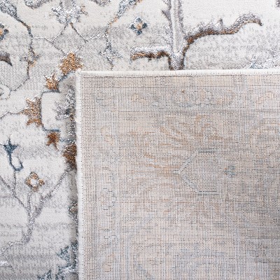 Ivory and Gray Abstract Synthetic Area Rug, 8' x 10'