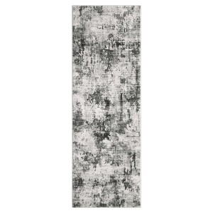 Modern Abstract Runner Rug, Washable Runner Non-Slip Soft Hallway Rug Runner Faux Wool Carpet for Entryway Bedroom Laundry Room, 2'x6', Gray - 1 of 4