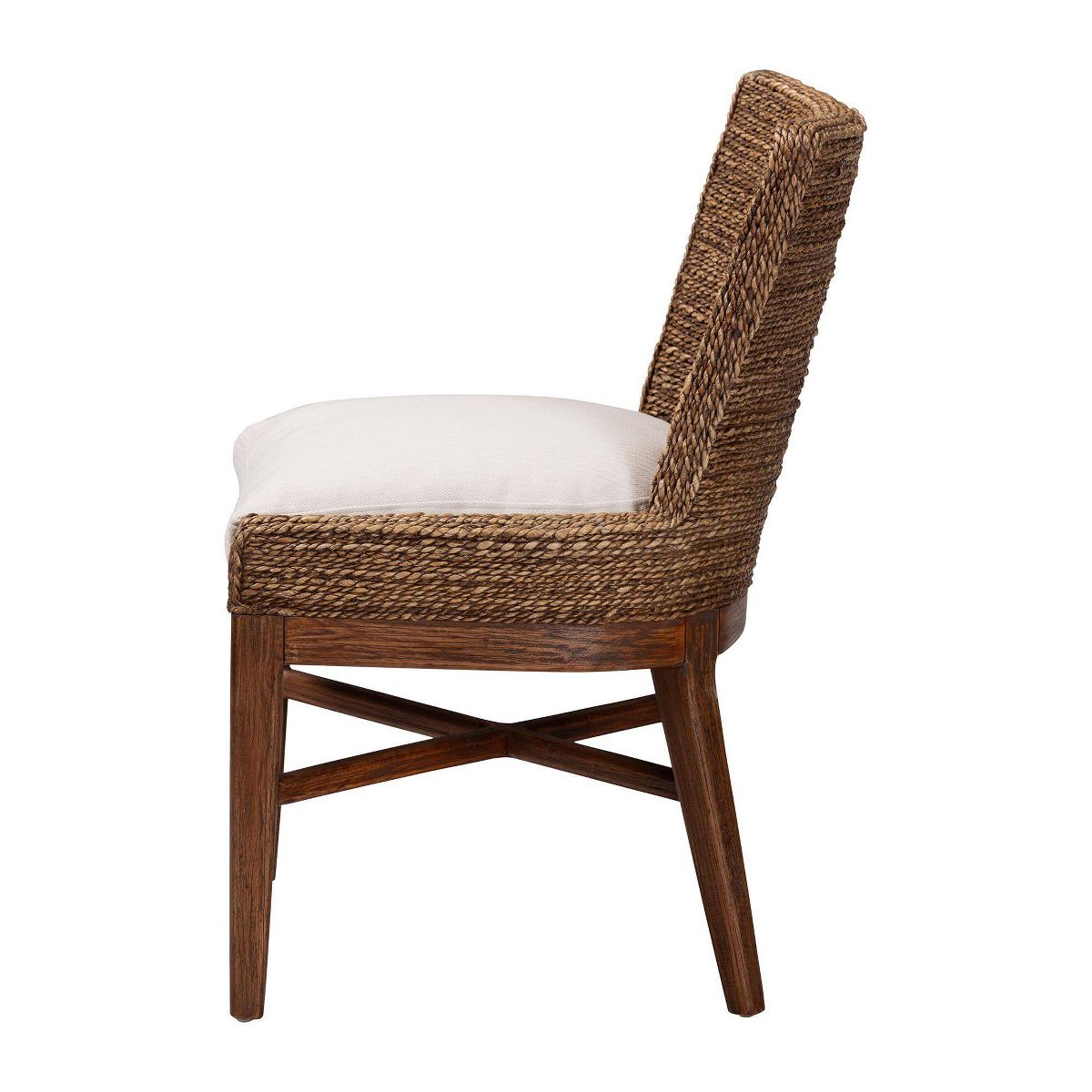 bali & pari Ridley Seagrass Dining Chair with Mahogany Wood Frame Brown Wash - thumbnail 8