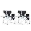 Oversized Camping Chair With Storage Pocket, Side Table, Lightweight Aluminum Folding Chair, Collapsible Chair - 2 of 4