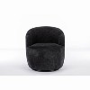 Grungis Chenille Accent Chair with Black Coating Metal Ring,Upholstered Barrel Armless Chair with Wooden Frame,Accent Chairs for Living Room,Black - 4 of 4