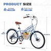 YONWAY 24 Inch Cruiser Bike, 6 Speeds Hybrid Bikes With Dual Disc Brake Suitable For Leisure Riding And Long-distance Commuting - 2 of 4