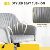 Dronkon Accent Chair Modern Home Office Leisure Chair with Adjustable Velvet Height and Casters - 3 of 4