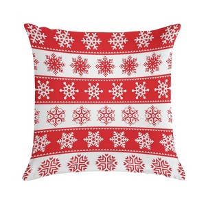 Red Christmas Pillow Covers 18x18 Decorative Throw Pillows Soft Square Cushion Covers for Couch Sofa Bedroom - 1 of 1