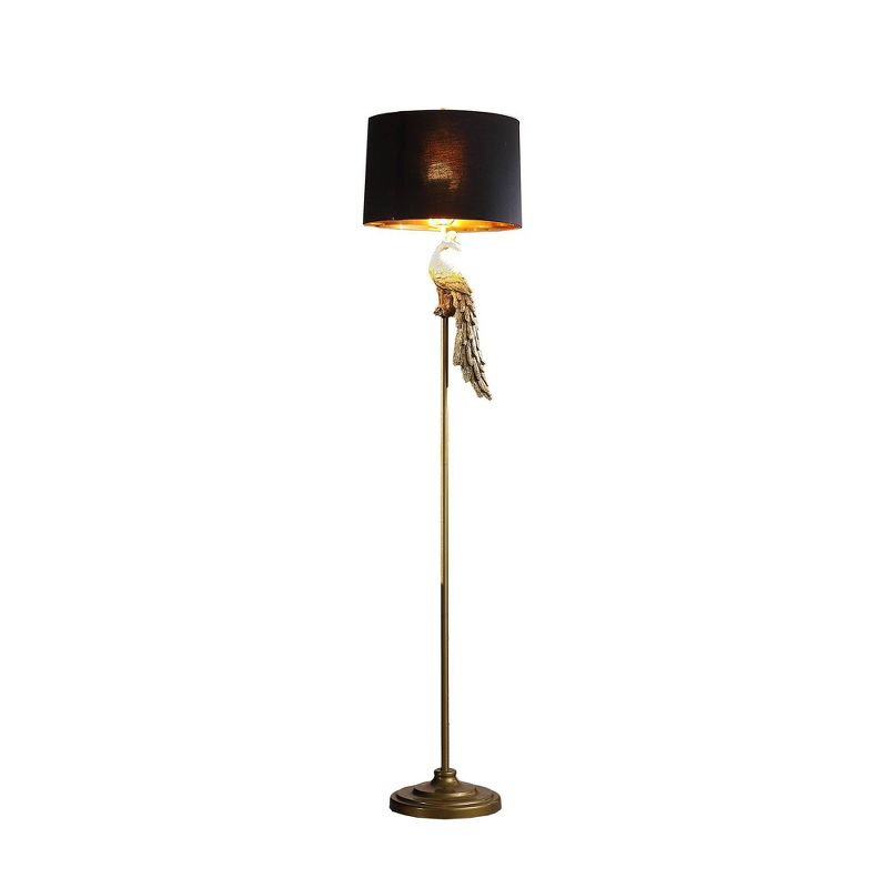 64.5&#34; Modern Elegance Golden Peacock on A Pedestal Polyresin Floor Lamp - Ore International, 1 of 7