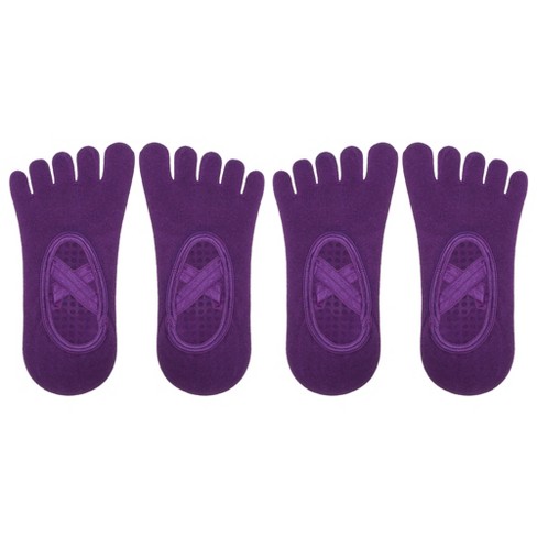 Unique Bargains Non-slip Yoga Socks Five Toe Socks Pilates Barre