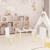 Ruvalino Seating Sets Kids Table and Chair Set Wooden Activity Play Set for Living Room Playroom, White, 27.56"*26.38"*3.74" - 4 of 4