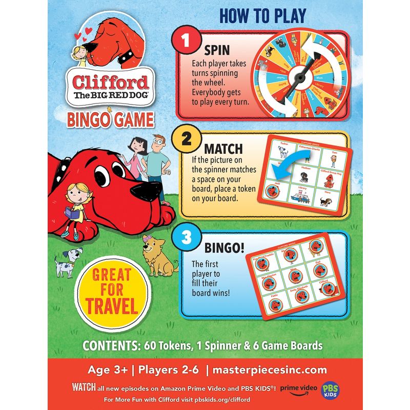 MasterPieces Kids Games - Clifford - Bingo Game, 4 of 6