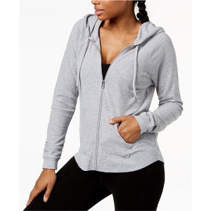 Calvin Klein Womens Ruched Sleeve Zip Hoodie Sweatshirt - 1 of 2