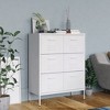 vidaXL Drawer Cabinet Freestanding Storage File Cabinet for Home Office Steel - White - 2 of 4