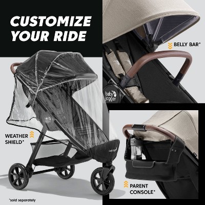 Baby Jogger City Mini GT3 All-Terrain Full Size Stroller - Frosted Ivory: Single Configuration, 65lbs Max Capacity, Rubber Tires