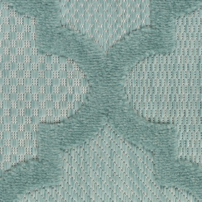 Aqua Teal Trellis 7' x 10' Flat Woven Synthetic Area Rug