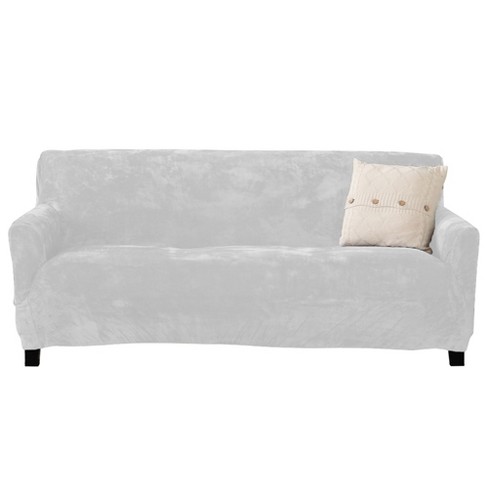 white slipcovered sofa living room