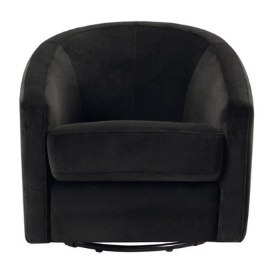 Luxurious Black Velvet Handcrafted Swivel Glider Chair