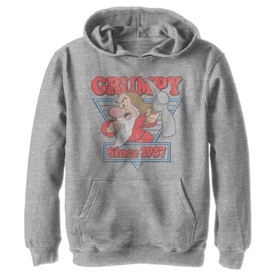 Boy's Snow White and the Seven Dwarves Grumpy Since '37  Pull Over Hoodie - Athletic Heather - Large