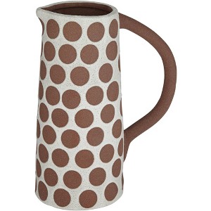 Dahlia Studios Dara 11 3/4"H Matte White Brown Decorative Vase with Handle - 1 of 4
