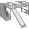 Streamdale Stairway Twin Size Loft Bed with Two Drawers and Slide, Gray - 4 of 4