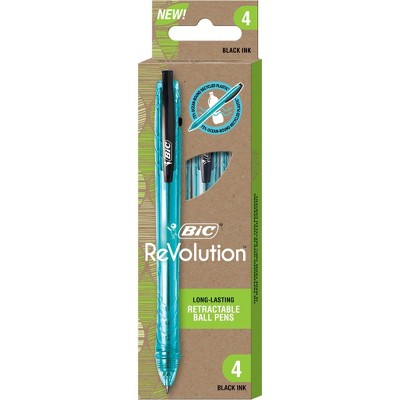 BiC 4pk Ballpoint Pens ReVolution Black Ink