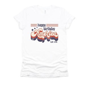 Simply Sage Market Happy Birthday America Retro Short Sleeve Tee - 1 of 4