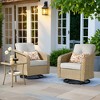 XIZZI 360-degree Swivel Outdoor Rocking Chairs Set with Side Table - Modern Patio Furniture, 3 Neutral Colors, Durable & Space-Saving - 2 of 4