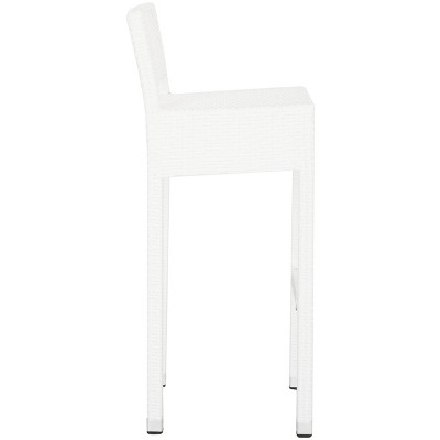 Landry White Wicker 38" Transitional Indoor/Outdoor Bar Stool