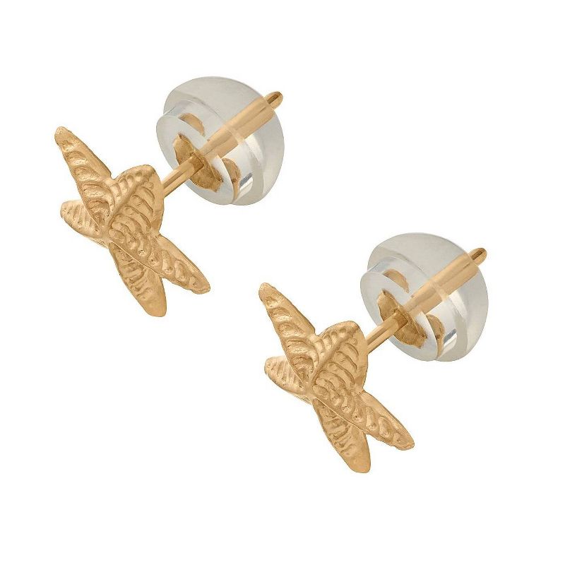 Tiara Kid's Starfish Stud Earrings in 14K Yellow Gold, 3 of 4
