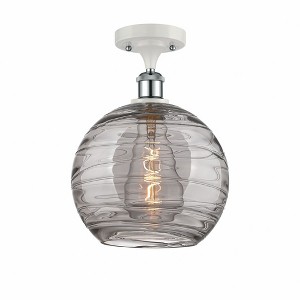 Athens Deco Swirl - 1 Light Semi-Flush Mount In Industrial Style-15 Inches Tall and 10 Inches Wide - 1 of 1