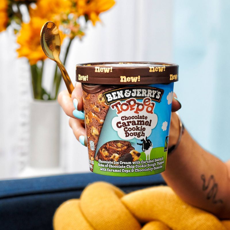 Ben &#38; Jerry&#39;s Topped Chocolate Caramel Cookie Dough Ice Cream - 15.2oz, 6 of 8