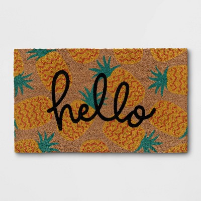 Photo 1 of 16x26 Hello Pineapples Doormat Yellow - Sun Squad (pack of 2)