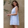 INSPIRE CHIC Women's Gingham Mesh Sleeveless Scoop Neck Lined Swing Tiered A-Line Mini Dresses - 4 of 4