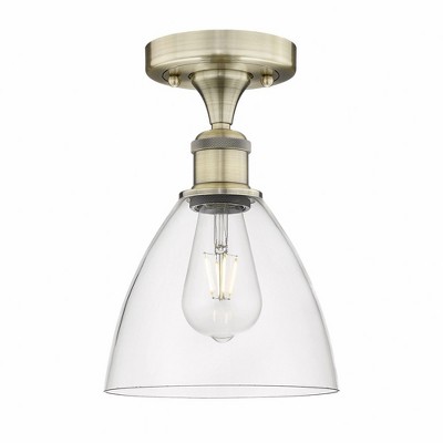 Bristol Glass - 1 Light Semi-Flush Mount In Industrial Style-10.25 Inches Tall and 7.5 Inches Wide