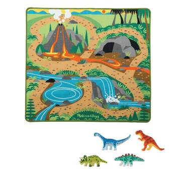 Melissa & Doug Prehistoric Playground Dinosaur Activity Rug (39 X 36") - 4 Toy Animals Toy