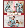 PATPAT Christmas Matching Family Pajamas Set Gingerbread Print Blue and RedPuS with Christmas Socks Light Blue - 2 of 4