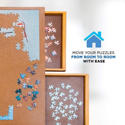 Elegant 27" x 35" Wooden Puzzle Board with 6 Storage Drawers