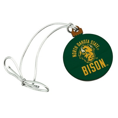 North Dakota State Bison Mini Small Tiny Wood Christmas Tree Holiday Ornament