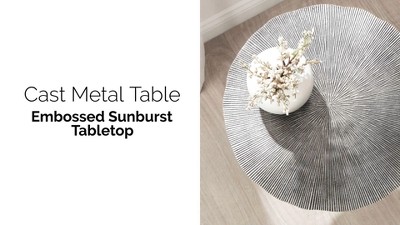 Black Aluminum Round Side Table with Tapered Legs