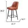 HomeRoots 26" Brown And Black Faux Leather And Steel Counter Height Swivel Bar Chair - 3 of 4