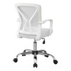 Monarch Specialties Office Chair Adjustable Height Swivel Ergonomic Armrests Computer Desk Work Metal Fabric White Chrome Contemporary Modern - 2 of 3