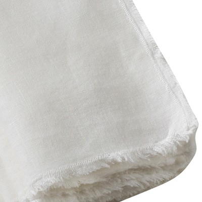 Ivory Fringed Stone Washed Cotton Napkins, Set of 4