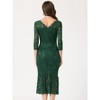 Allegra K Women's Elegant V Neck 3/4 Sleeve Lace Mermaid Bodycon Dress - 4 of 4