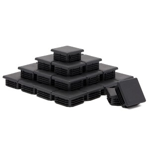 Stockroom Plus 30 Pack 2-Inch Square Plastic Hole Plugs for Metal Tubing End Caps, Furniture Leg Glides, Black - 1 of 4