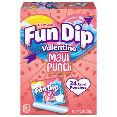 LIK-M-AID Valentine's Fun Dip Maui Punch Carton - 10.32oz/24ct