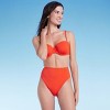 Women's High Waist High Leg Cheeky Bikini Bottom - Shade & Shore™ Red - image 3 of 4