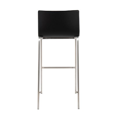 Mara Black Faux Leather Metal Barstool Set of 2