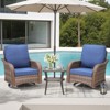 Buenhomino Patio Wicker Chairs Swivel Rocker Outdoor Rocking Chairs Set - 4 of 4