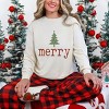 Merry Christmas Tree Stars - Women's Garment Dyed Long Sleeve Graphic T-Shirt - 3 of 4