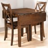 3-Piece Solid Wood Drop Leaf Dining Table Set with 2 X-back Chairs, Space-Saving Design for Small Dining Rooms and Apartments - 3 of 4
