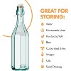 Amici Home Italian Recycled Green 25 oz Faceted Hermetic Glass Bottles, Set of 2 - 3 of 4