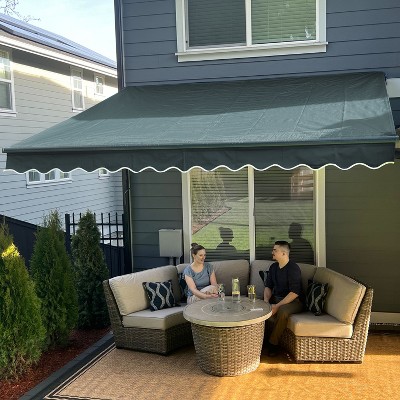 ALEKO 12 x 10 feet Motorized Black Frame Retractable Home Patio Canopy Awning 12'x10'