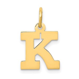 Black Bow Jewelry 14k Yellow Gold, Amanda Collection, Small Block Initial K Pendant - 1 of 4